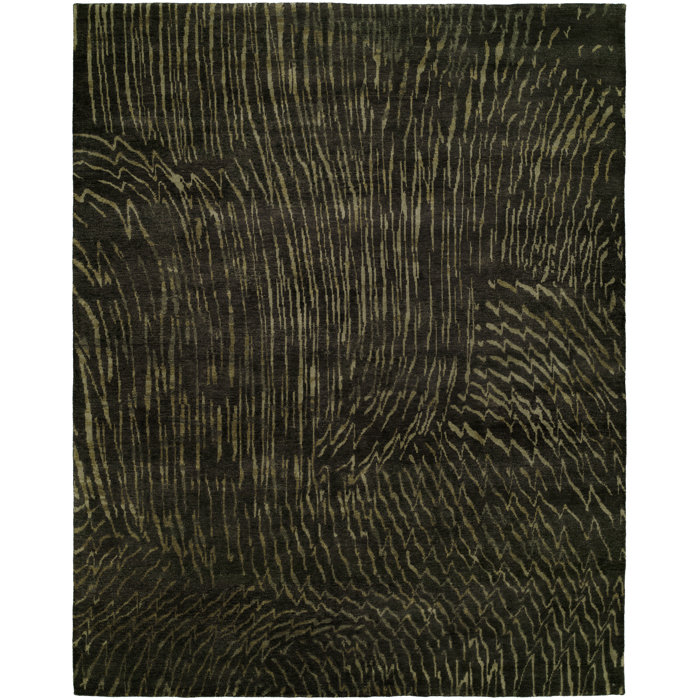 Foundry Select Coburn Handmade HandKnotted Wool Black Rug Wayfair